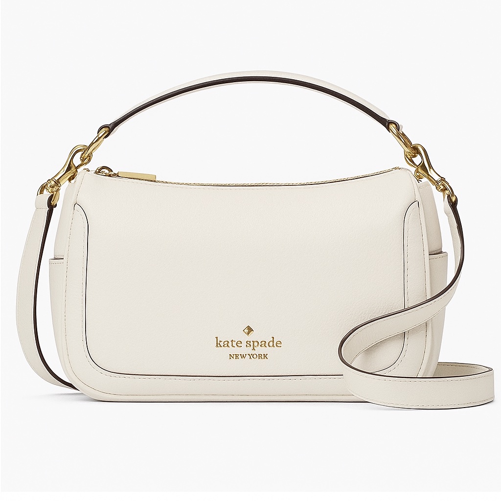 Kate Spade Smoosh Satchel Hobo Crossbody Parchment Pebbled Leather K6047 Nwt